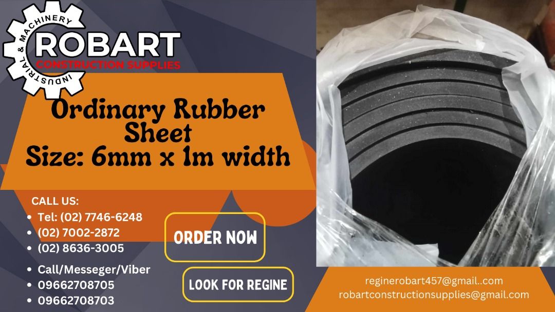 Ordinary Rubber Sheet Size 6mm x 1m width, Commercial & Industrial, Construction Tools