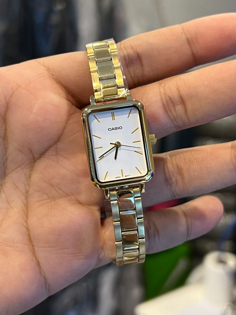 ORIGINAL CASIO Analog White Dial Gold Stainless Steel Ladies Watch LTP ...