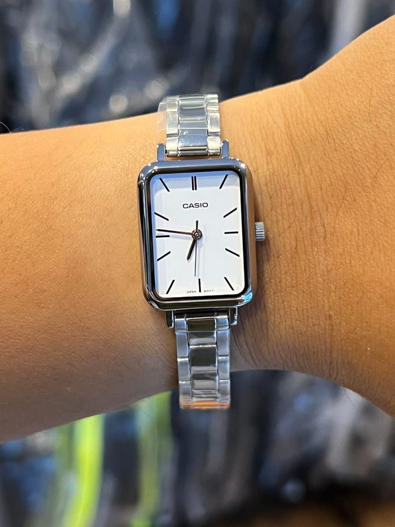 ORIGINAL CASIO Analog White Dial Stainless Steel Ladies Watch LTP-V009D ...