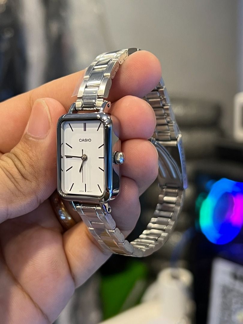 ORIGINAL CASIO Analog White Dial Stainless Steel Ladies Watch LTP-V009D ...