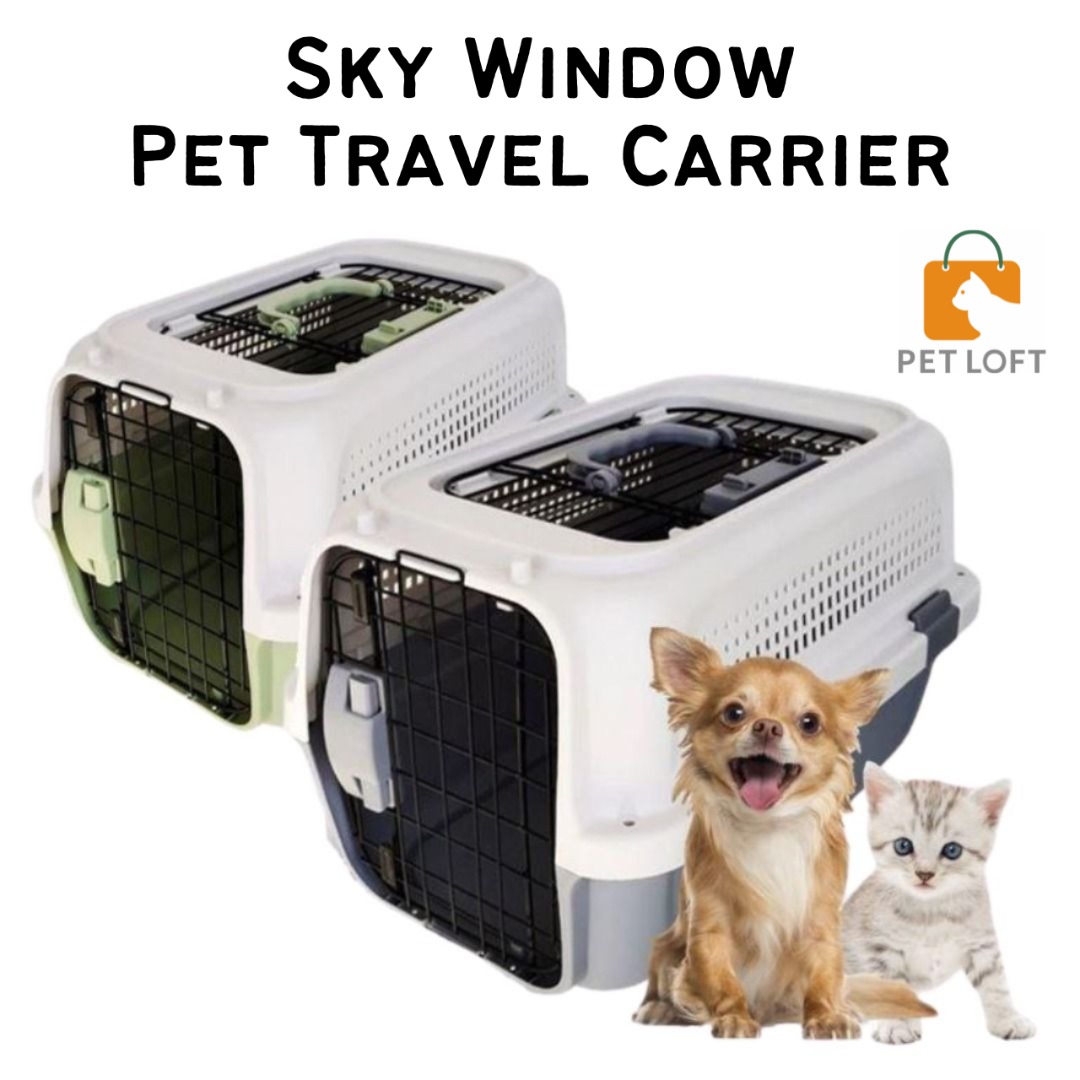 23" 2-Door Top-Load Hard-Sided Pet Travel Carrier – Portable Plastic Cat & Dog Kennel