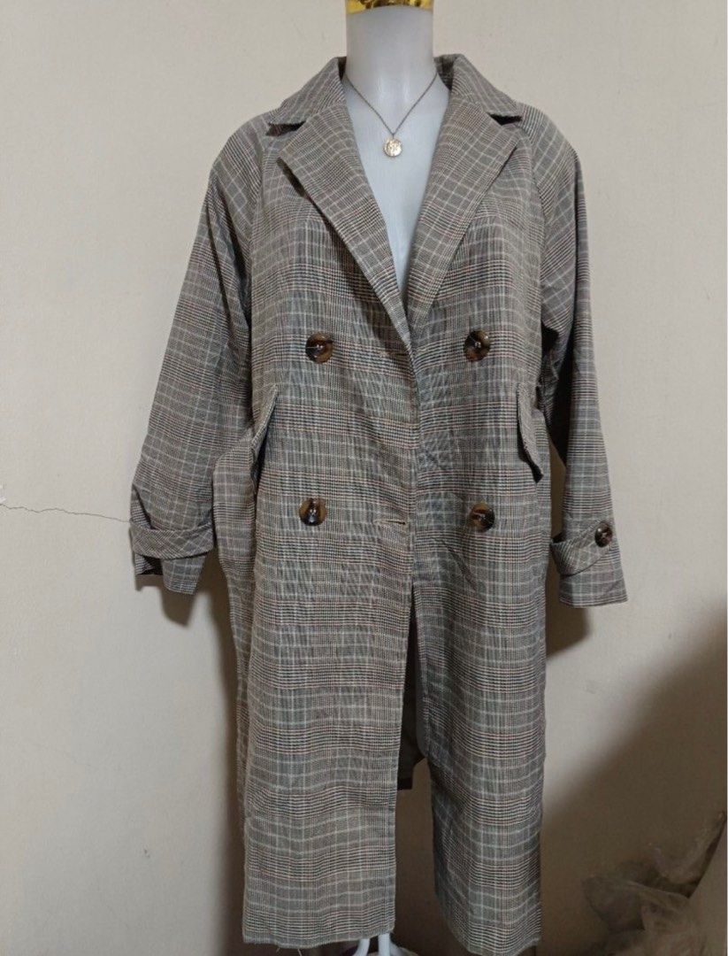 AURALEE / FINX WEATHER CLOTH CHECK COAT - ステンカラーコート
