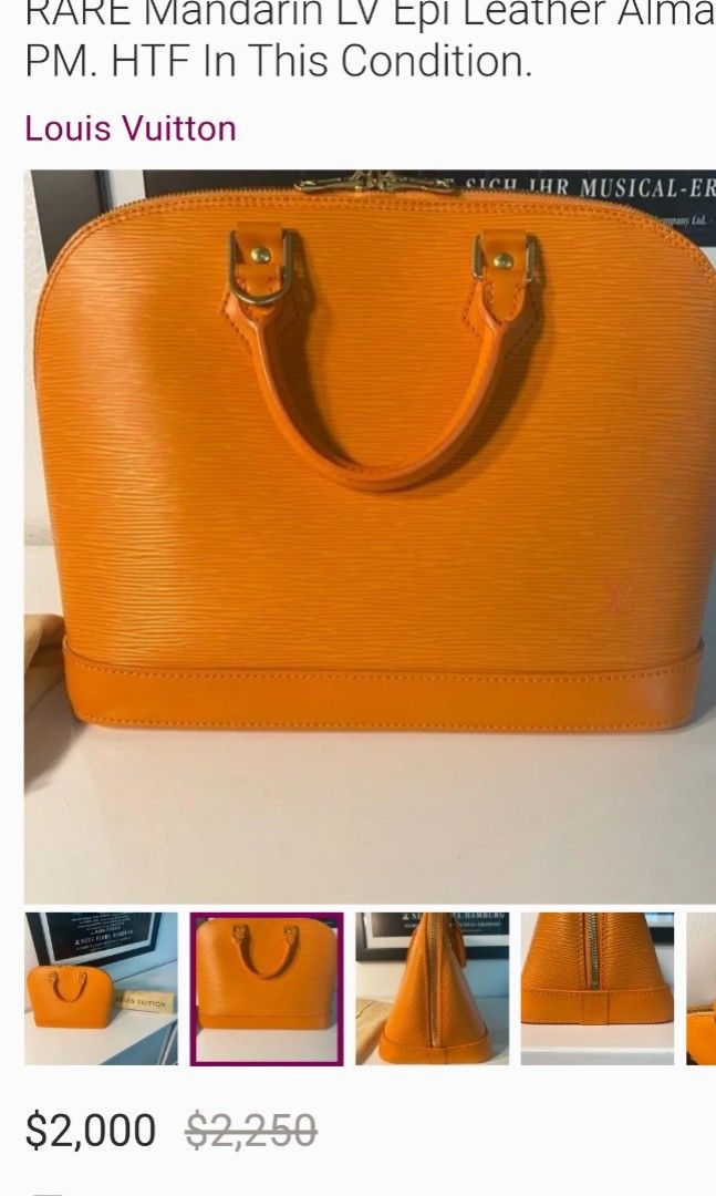 Louis Vuitton, Bags, Rare Mandarin Lv Epi Leather Alma Pm Htf In This  Condition