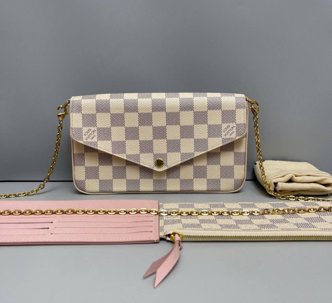Louis Vuitton Felicie Pochette Damier Azur, Luxury, Bags & Wallets on  Carousell