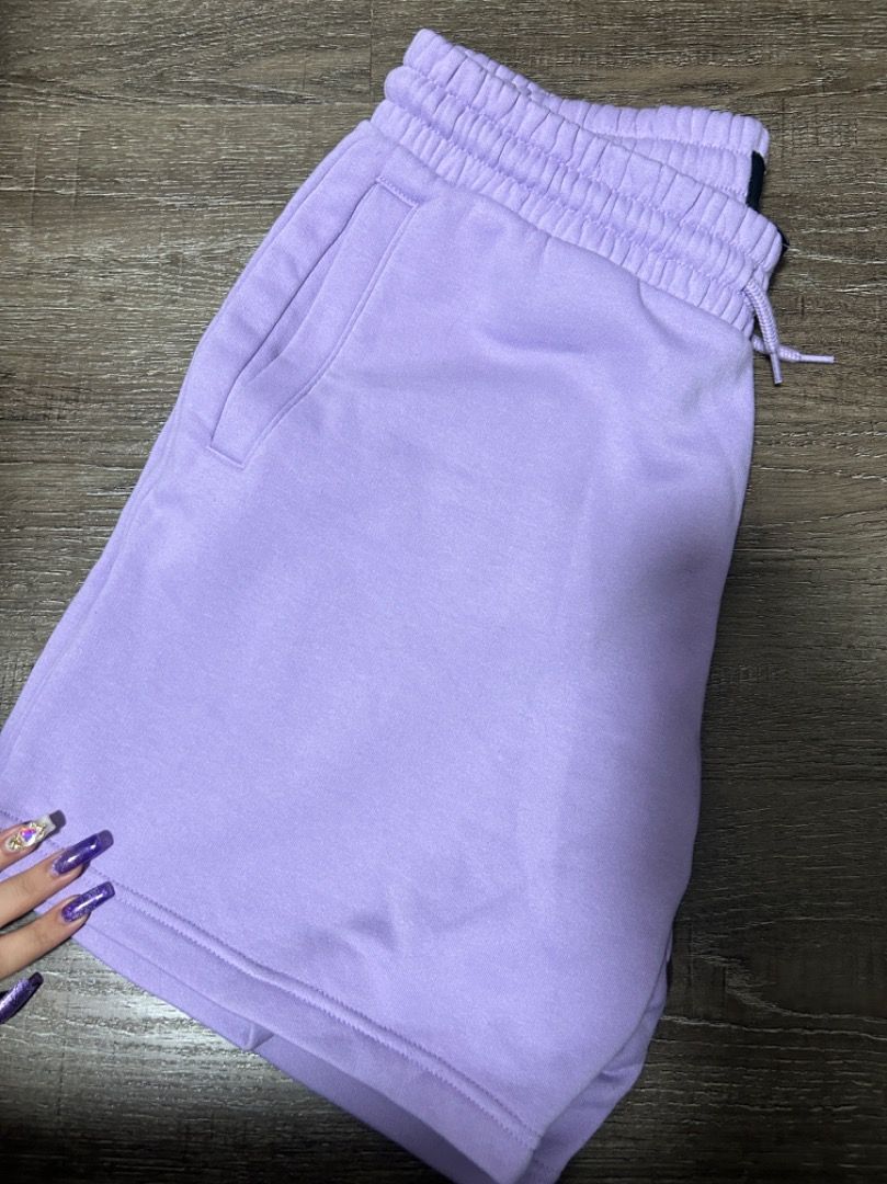 Purple jogger shorts top