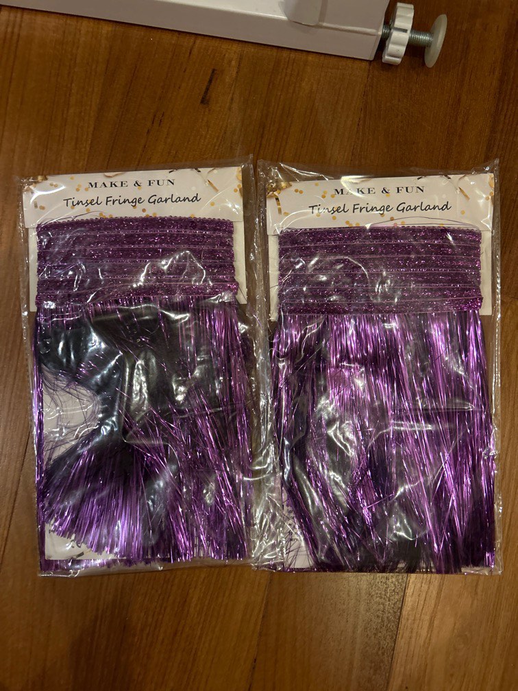 Tinsel Fringe Garland - Purple