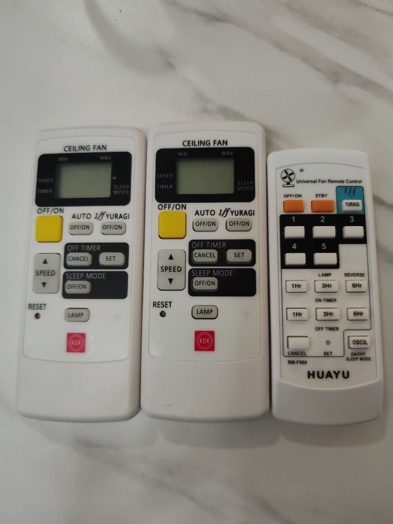 Remote Control (Category: Electrical, Adaptors & Sockets) located in Singapore. Submitted by dezzmond_star (Listing ID 1264738084, Image 1). Description: KDK Ceiling fan.