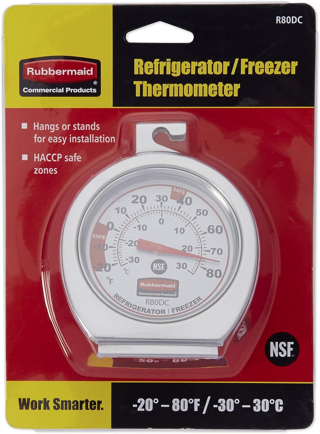 Rubbermaid Commercial Products Refrigerator Freezer Thermometer in