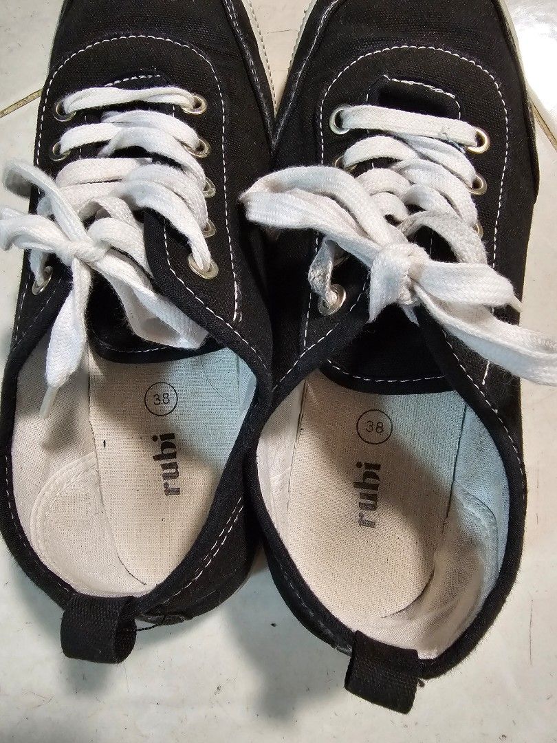 Rubi Black canvas shoes Women s Fashion Footwear Sneakers on