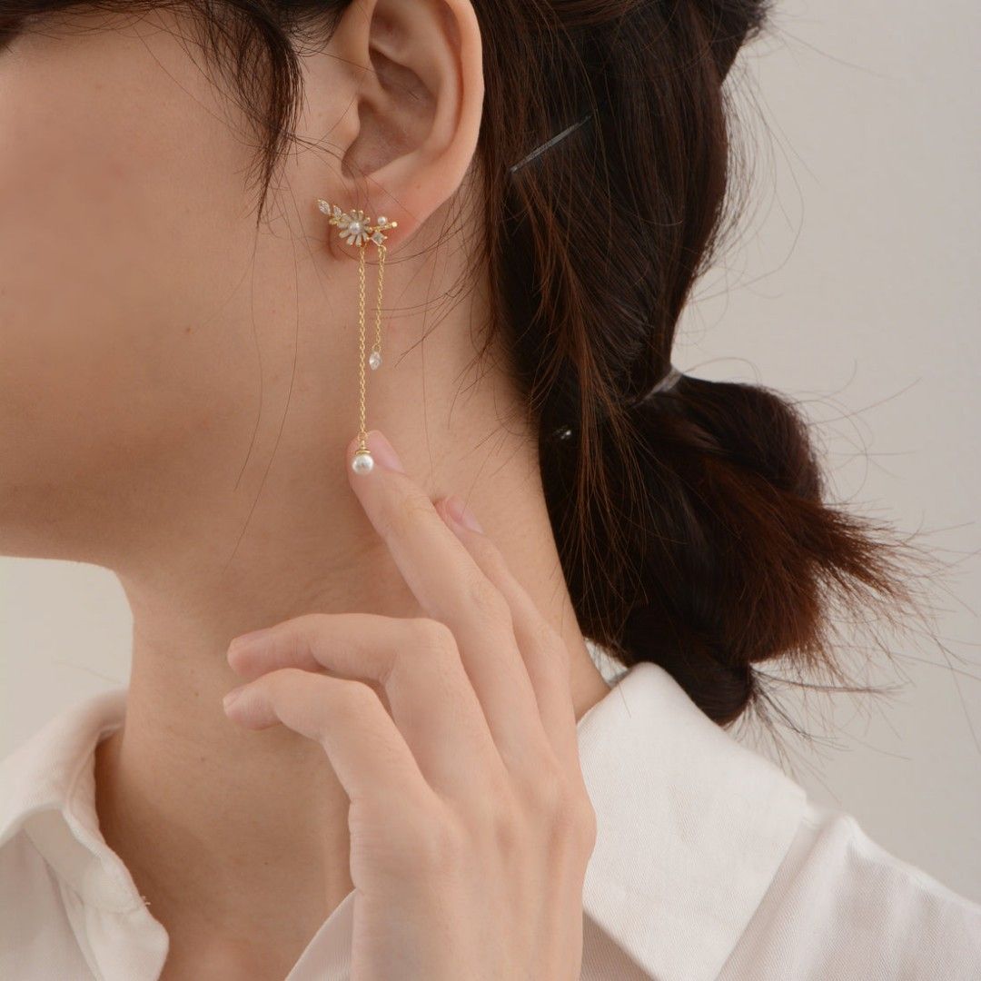 Chain earrings gold outlet