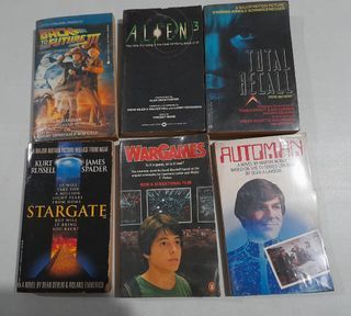 SciFi Movie-Novel bundle of 6 - vintage books - Back to The Future 3, Alien 3, Total Recall, Stargate, War Games, Automan