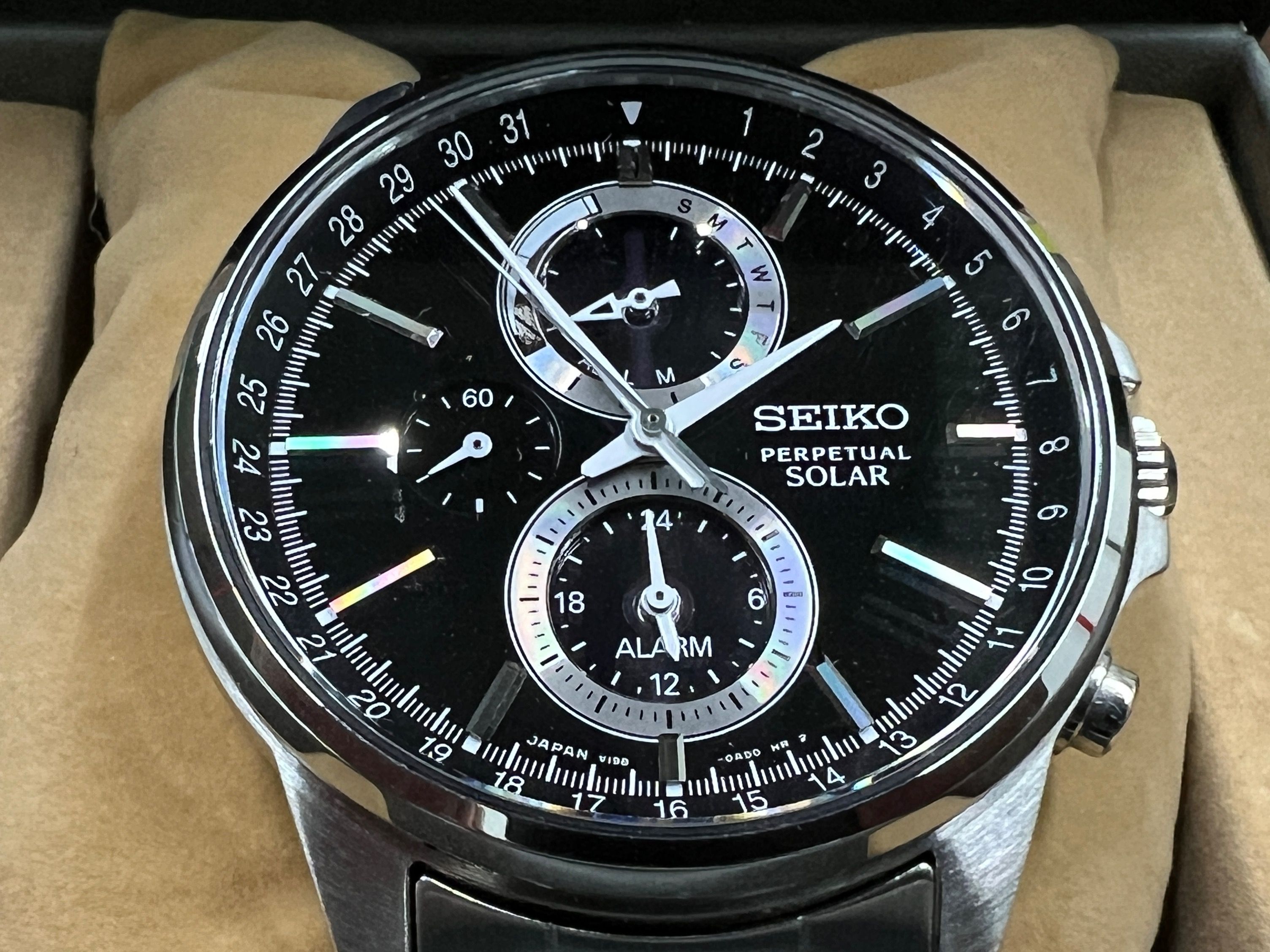 Seiko Perpetual Solar V198 0AC0, Luxury, Watches on Carousell
