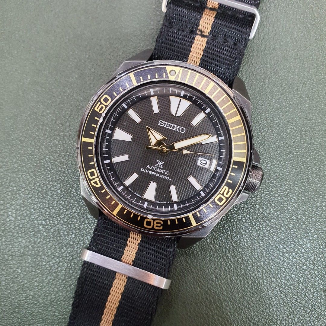 Seiko Samurai SRPB55J1 SRPB55 Black PVD Automatic Men s Fashion