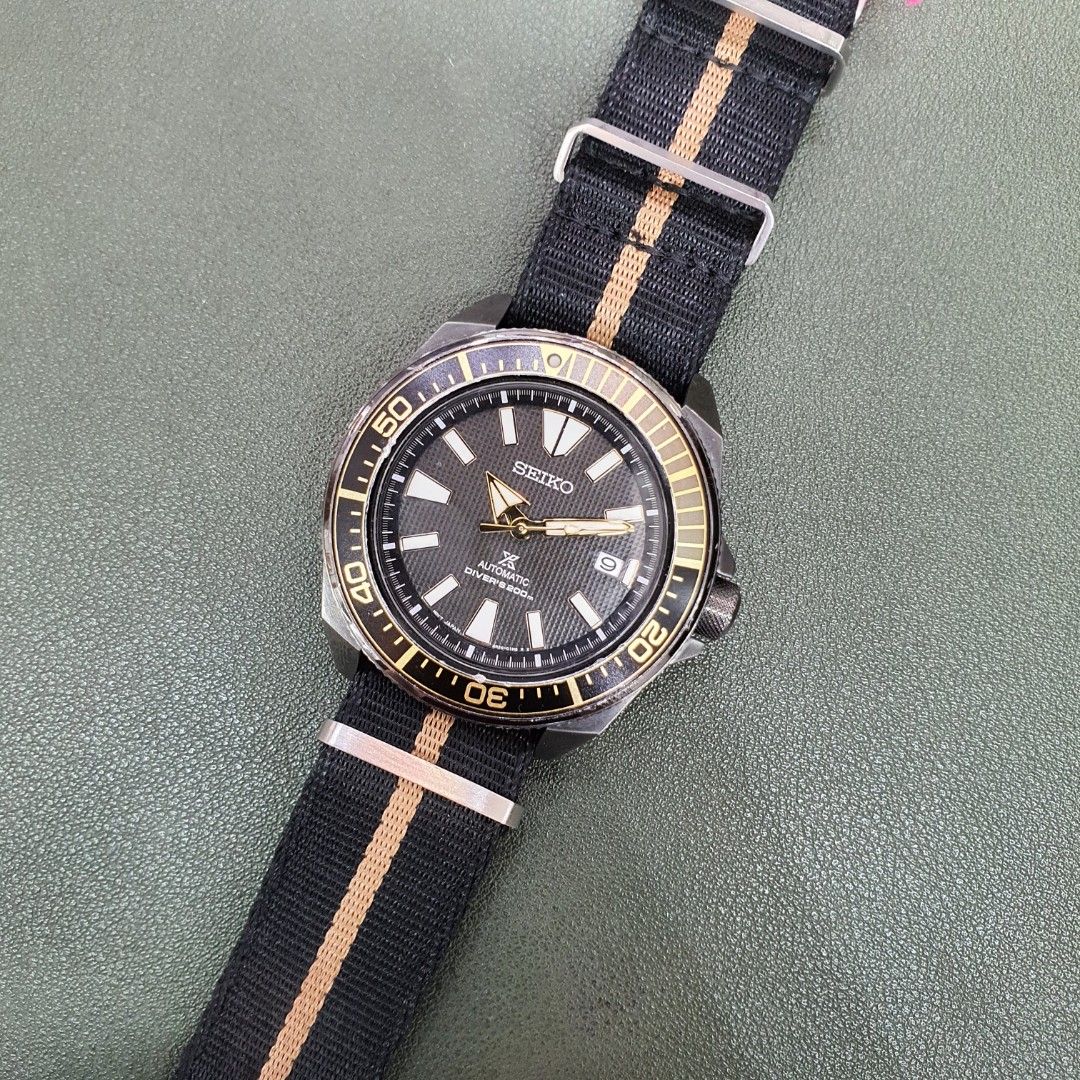 Seiko Samurai SRPB55J1 SRPB55 Black PVD Automatic Men s Fashion