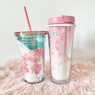 Set of 2 - Starbucks Sakura Cherry Blossom Tumbler and Cold Cup