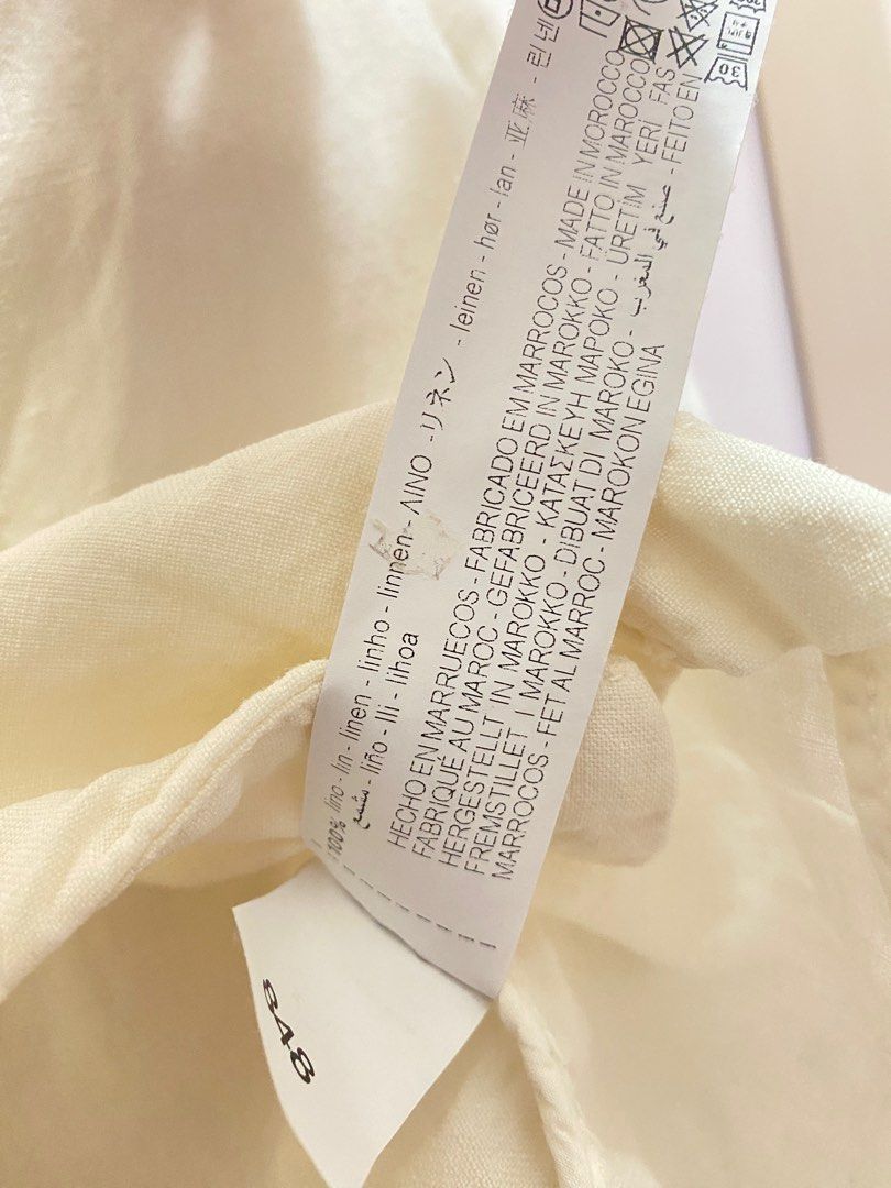 (包SF locker / SF shop pick up) Zara kids 白色短身亞麻外套, 女裝, 外套及戶外衣服 Carousell