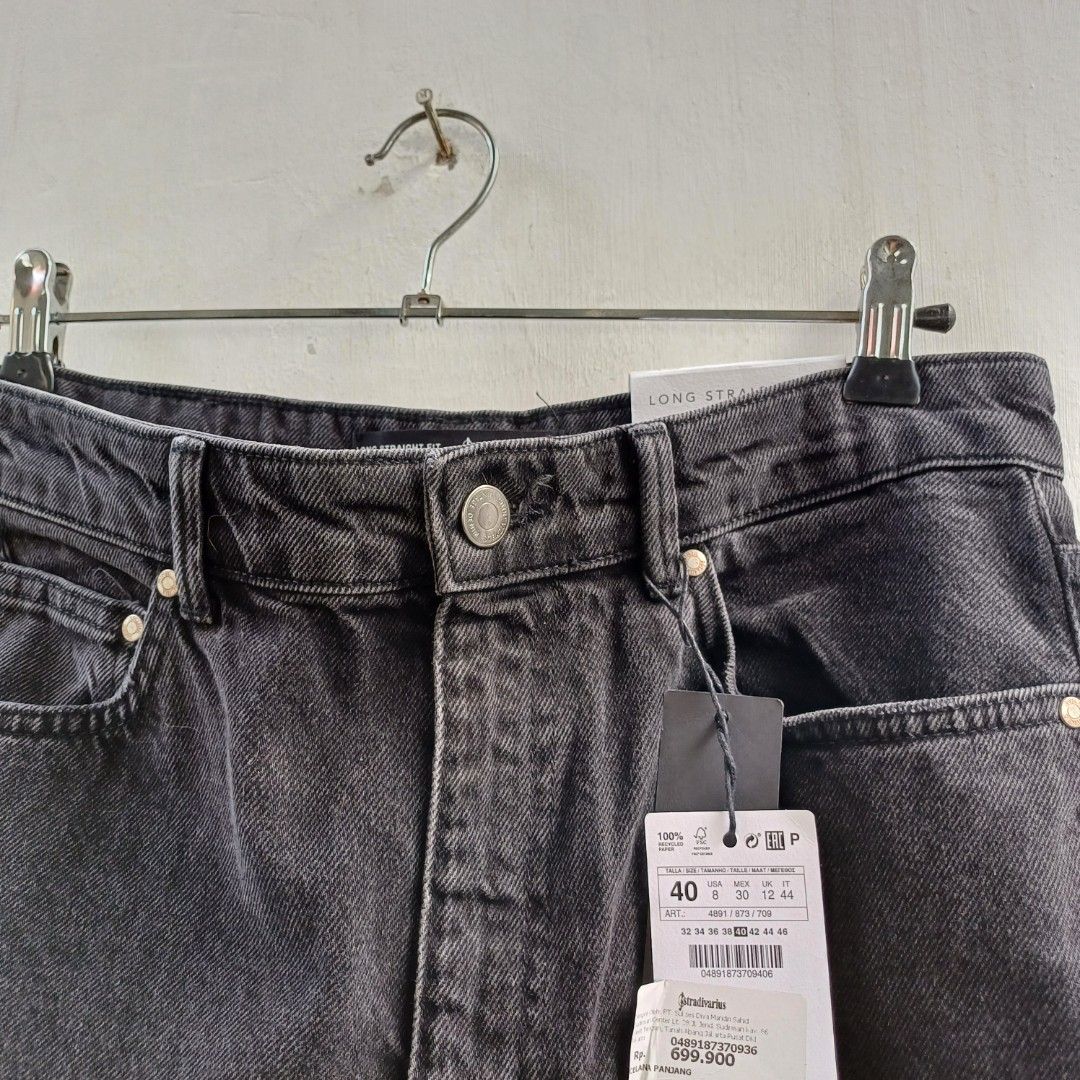 STRADIVARIUS CELANA LONG STRAIGHT FIT DENIM JEANS BARU ASLI ORIGINAL