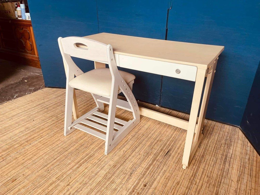 Study Table &Chair Set 39”L x 20”W x 28”H (table) 16”L x 16”W x 17”SH (chair) 2 pullout (Category: Tables & Sets) located in Manila. Submitted by Hezcki (Listing ID 1264670765, Image 3). Description: .