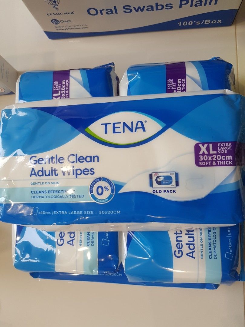 Tena gentle clean adult wipes $12 for 5pkt (Category: Medical Supplies & Tools) located in Singapore. Submitted by leesiewyee21542 (Listing ID 1264700402, Image 1). Description: $12 for 5 pkt.