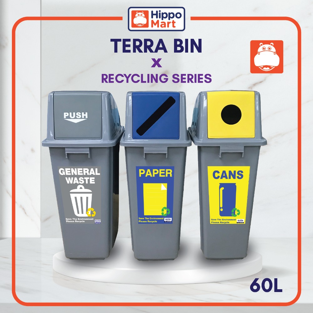Terra TSB1, 60L, Slim Bin with Recycling Option, Furniture & Home