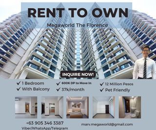 The Florence Condominium by Megaworld Rent to Own Taguig McKinley Hill