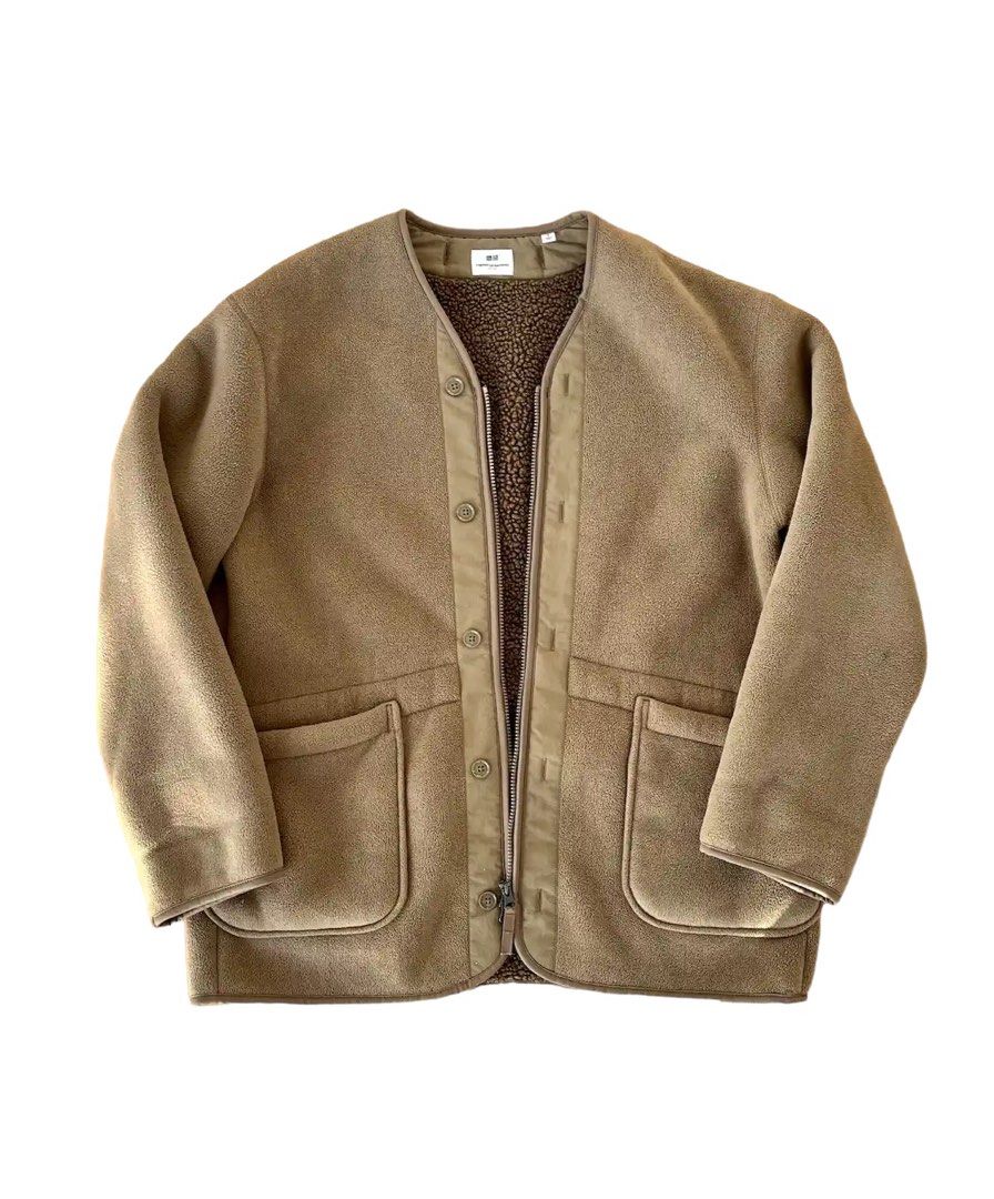 UNIQLO x Engineered Garments Colarless Oversize Fleece Coat Jacket