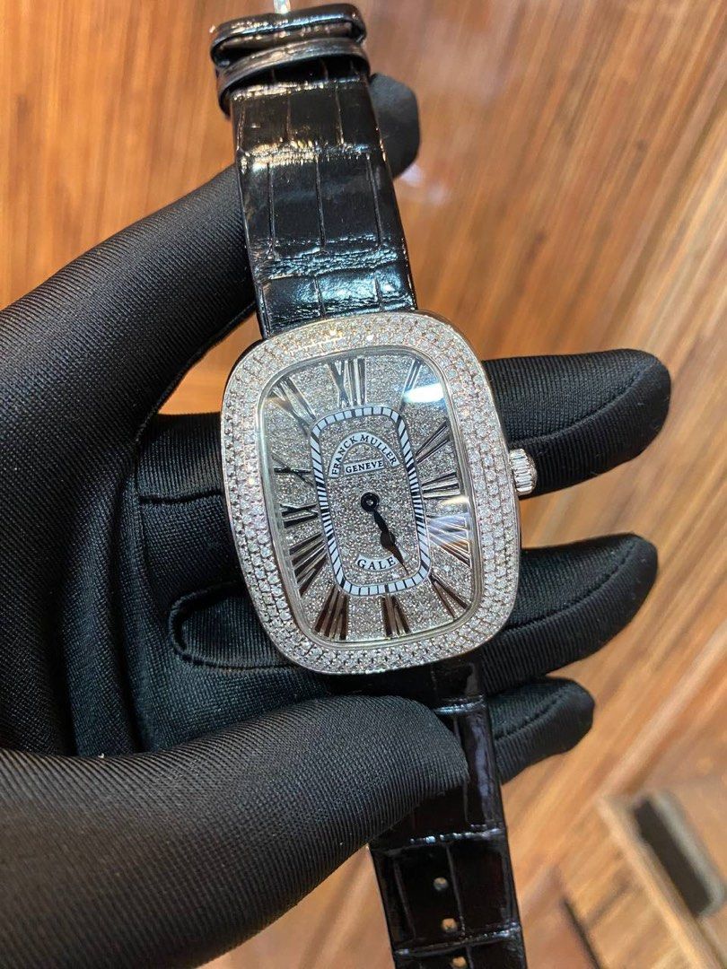UNUSED FRANCK MULLER GENEVE GALET BEZEL DIAMONDS DIAL DIAMONDS REF 3002 M QZ R 34MM AUTOMATIC YEAR 2018 WATCH FULL SET