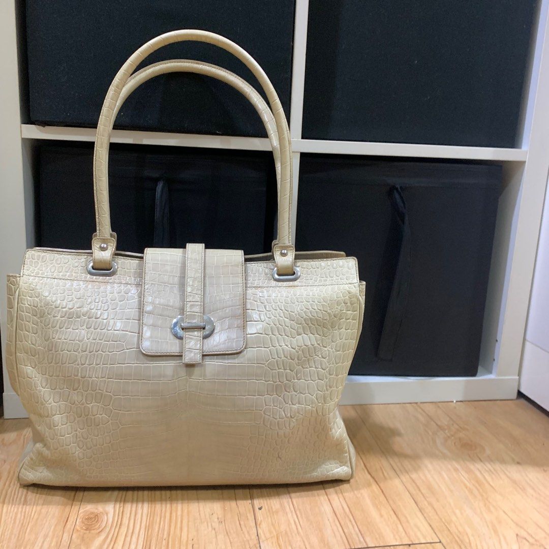 Off white crocodile hotsell bag