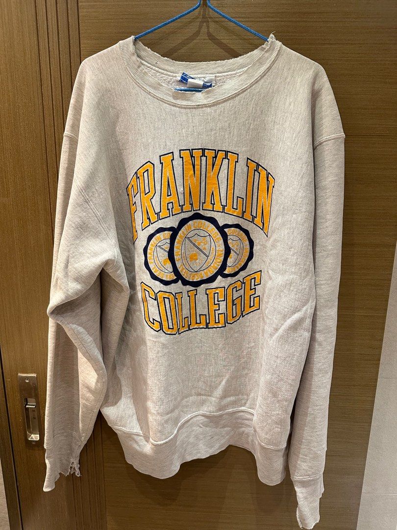 Vintage usa college grey sweater franklin college