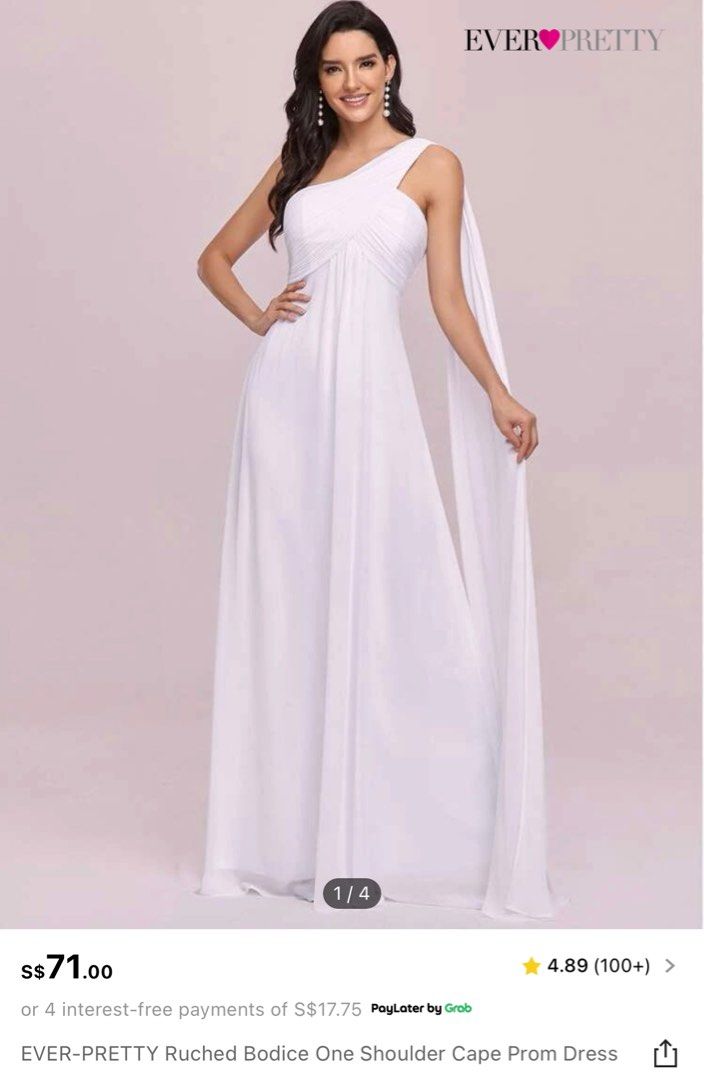 White one shoulder new arrivals evening gown