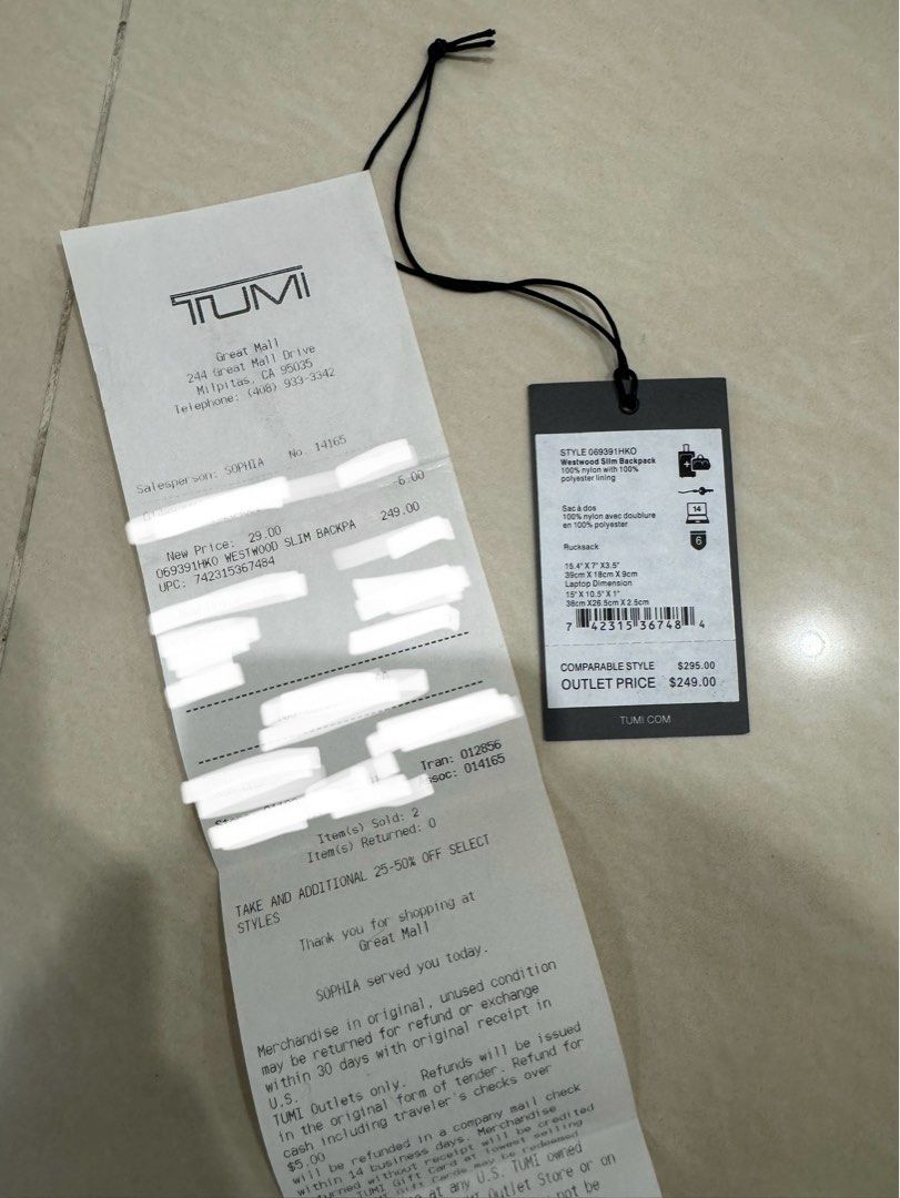 Tumi outlet great mall hot sale