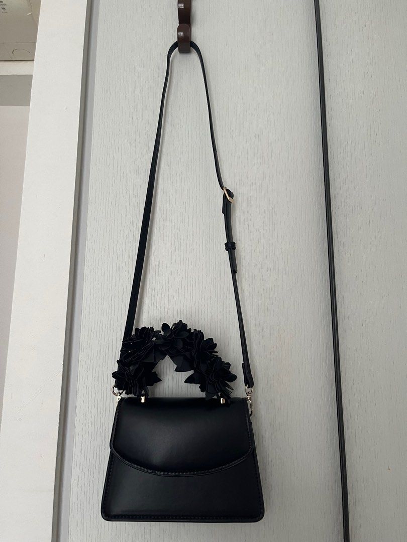 Zara black shop sling bag