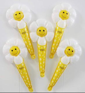 5pcs flower daisy bouquet balloons smile smiling