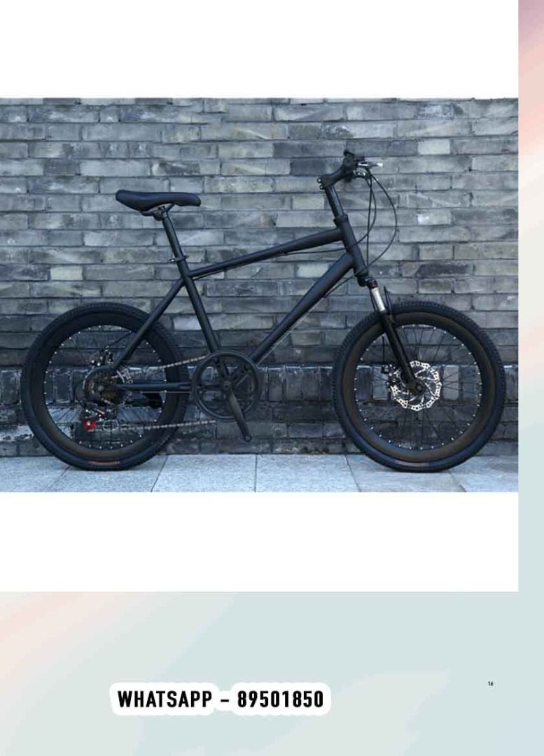 7 Speed 22 Inch Mini Velo Black Suspension Lightweight Bicycle 22