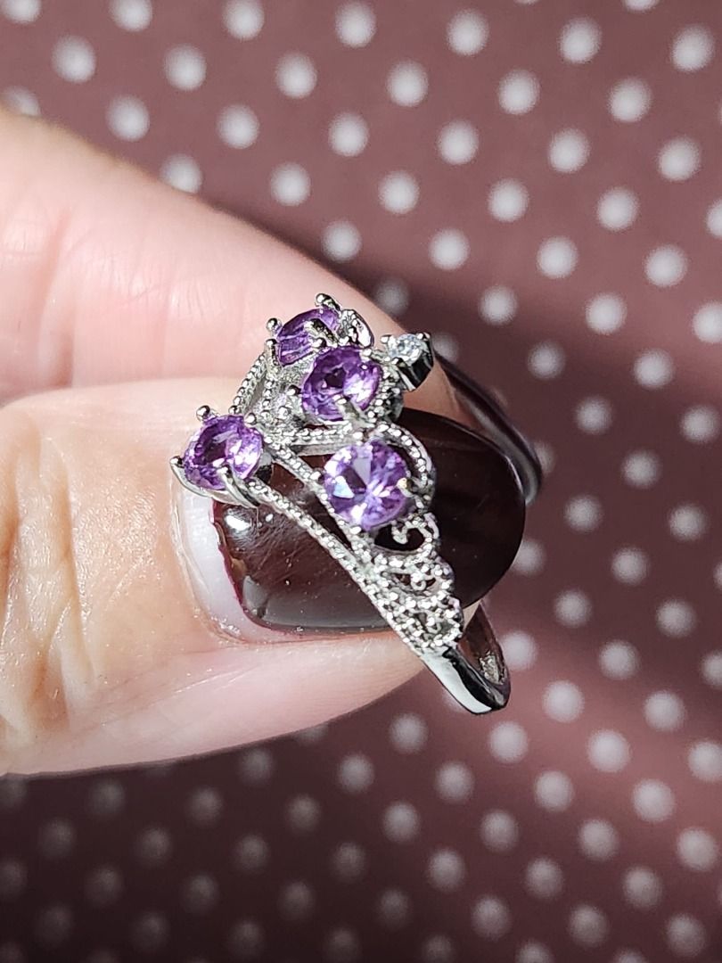 Purple flower new arrivals diamond ring
