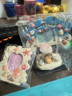 景點帶回的 貝殼小相框 可放拍立得照片一組出清 螃蟹海星