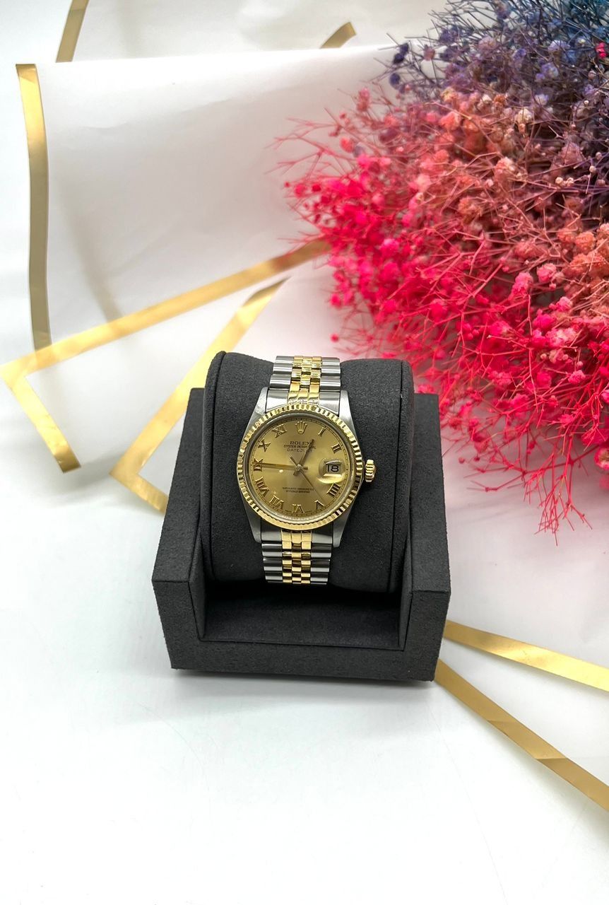 Mens gold stainless steel watch discount