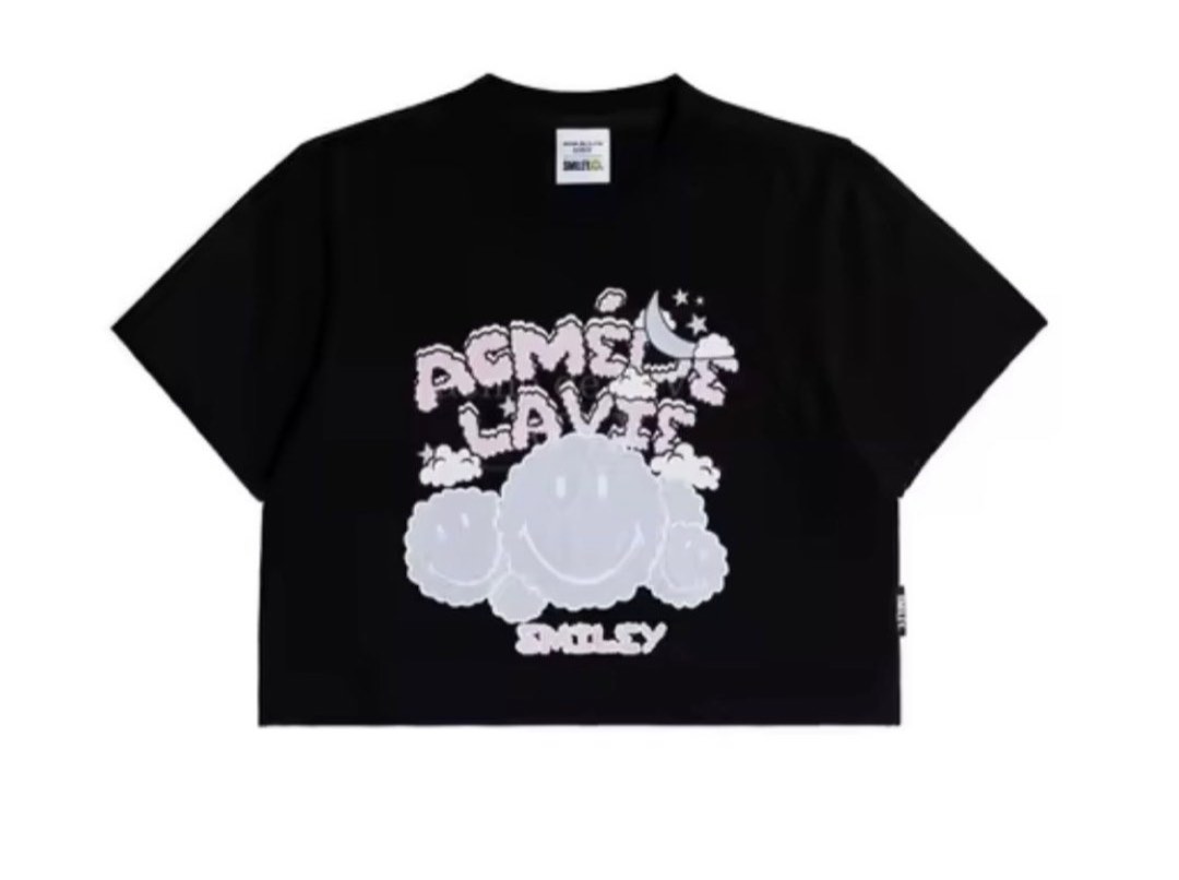 ACME DE LA VIE X Smiley® Artwork Crop Top Short Sleeve T