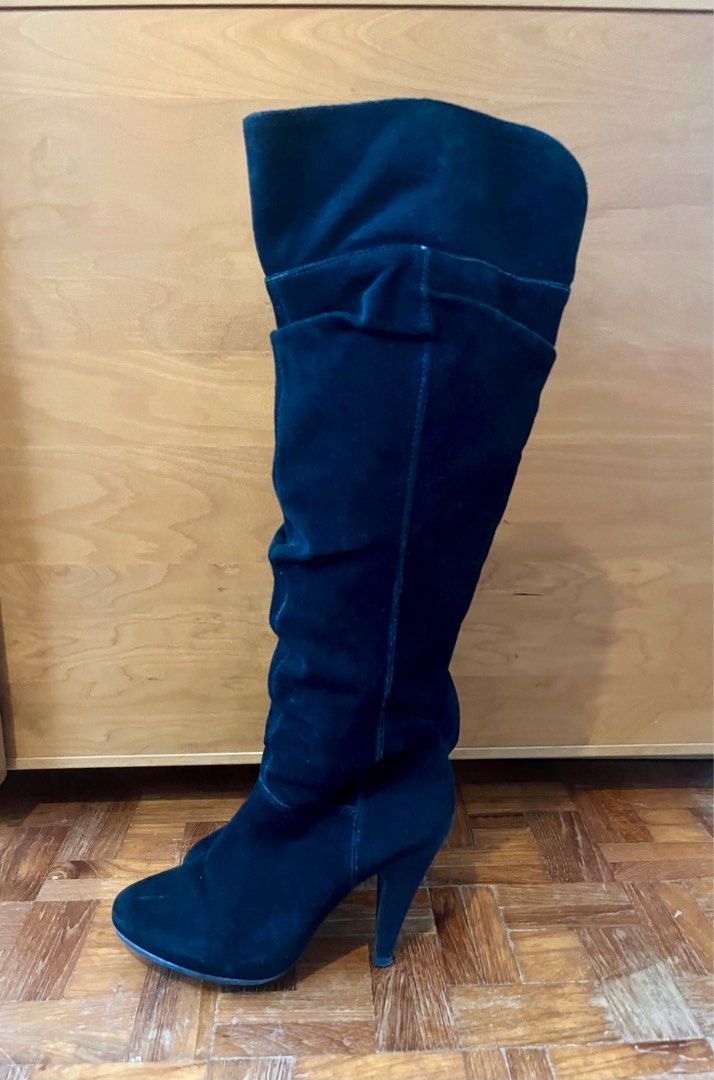Aldo black suede boots sale