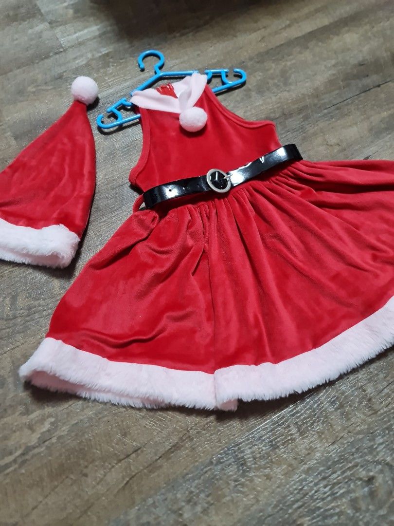 Girls red top santa dress
