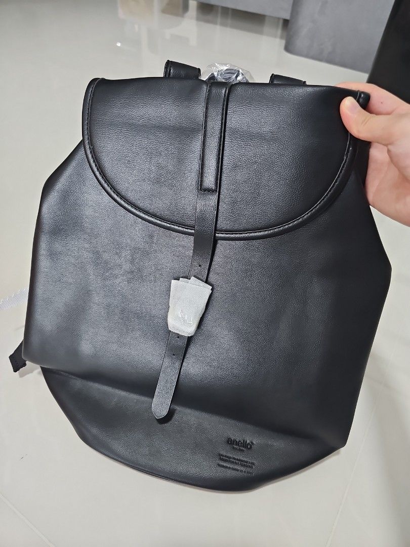 Anello black leather backpack, Women's Fashion, Bags Wallets