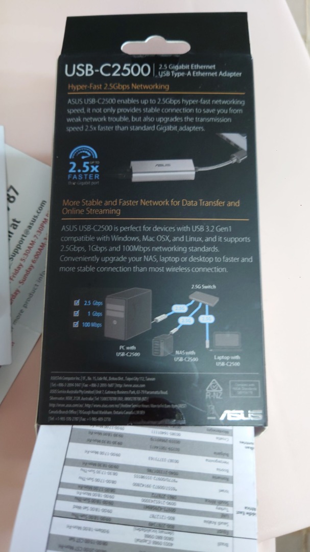 ASUS USB TypeA 2.5G BaseT Adapter USBC2500, 電腦＆科技, 電腦周邊及配件