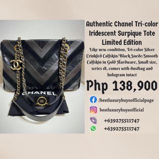 Authentic Chanel Tricolor Iridescent Surpique Tote Limited Edition Bag