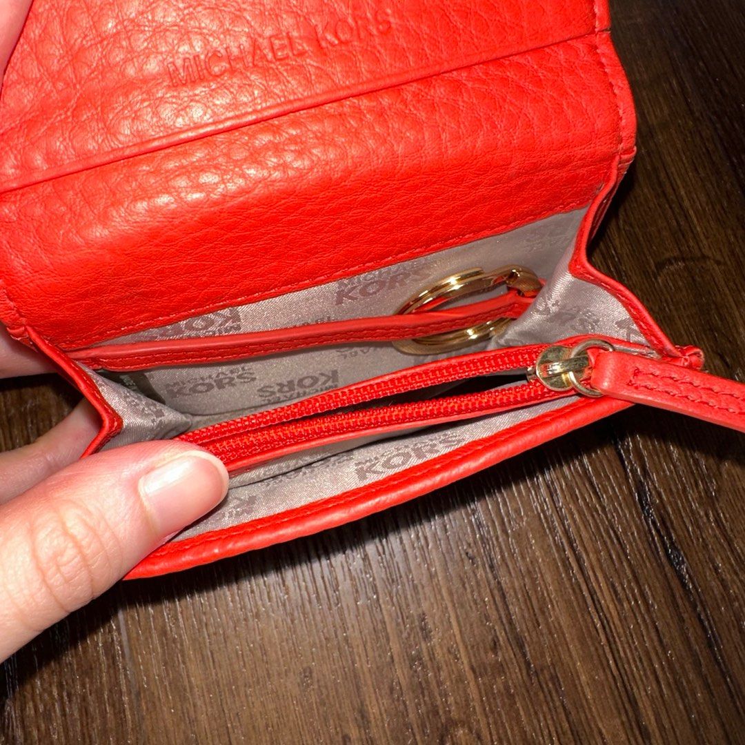 Authentic Michael Kors Red Coin Pouch Women s Fashion Bags Wallets Wallets Card Holders on Carousell
