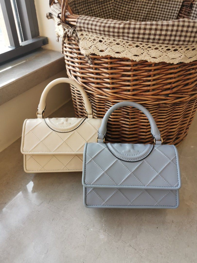 Authentic Tory Burch top handle soft Fleming crossbody bag handbag