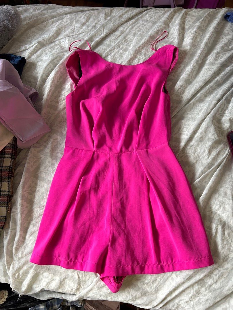 barbie pink jumsuit open back (Category: Jumpsuits) located in Davao. Submitted by declutterstuff01 (Listing ID 1268796586, Image 1). Description: never used jumpsuit XS 23-24 waist super vibrant and hq.