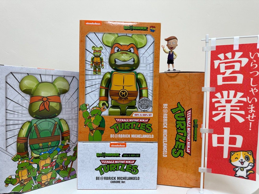 現貨》BEARBRICK MICHELANGELO CHROME Ver. 100％ & 400％ 忍者龜