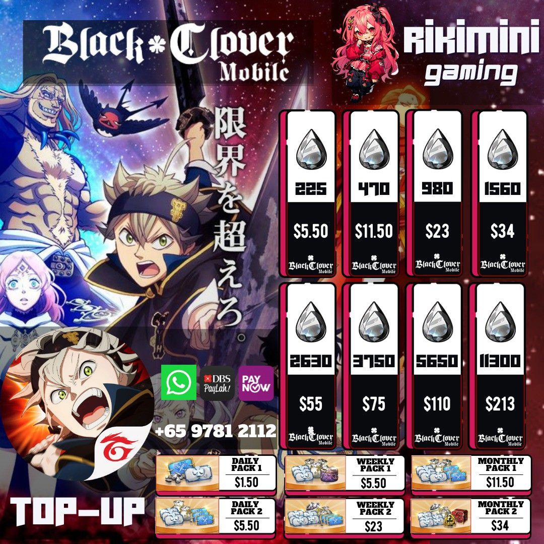 SOLD - [KR] Black Clover M - Top 150 arena - $50! - EpicNPC