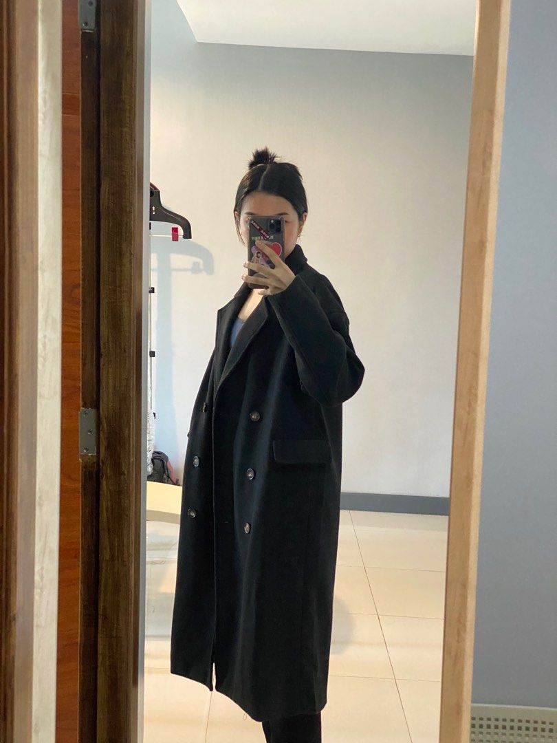 Black Winter Wool Coat