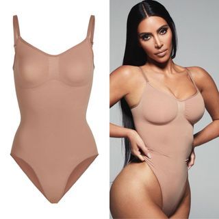BNWT Skims Sculpting Bodysuit with Snaps and Sculpting Thong Bodysuit in Sienna, size S/M [AVAILABLE, ON HAND]